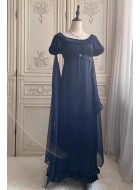 Faeries Daffodil Yoru Nova Dark Blue Crinkled Satin One Piece(Reservation/Full Payment Without Shipping)